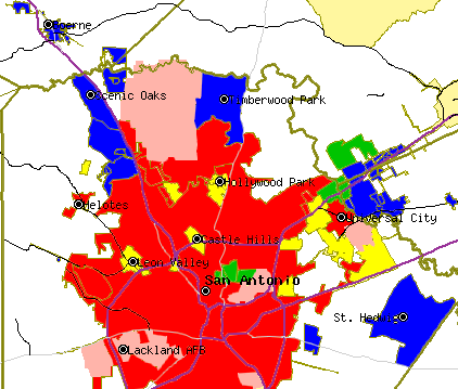 Map of Bexar County cities with curfew status